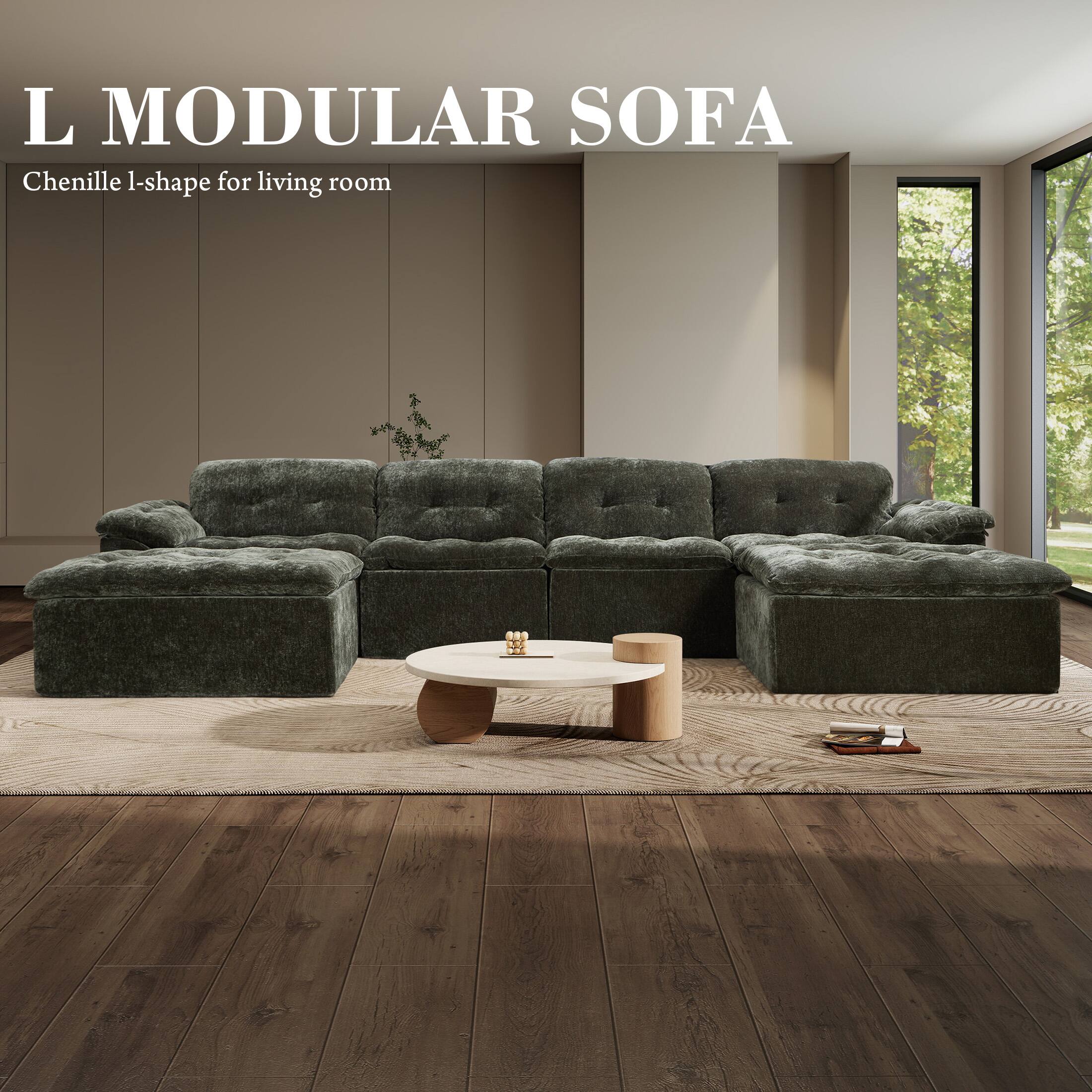L MODULAR SOFA  
Chenille L-shape for living room