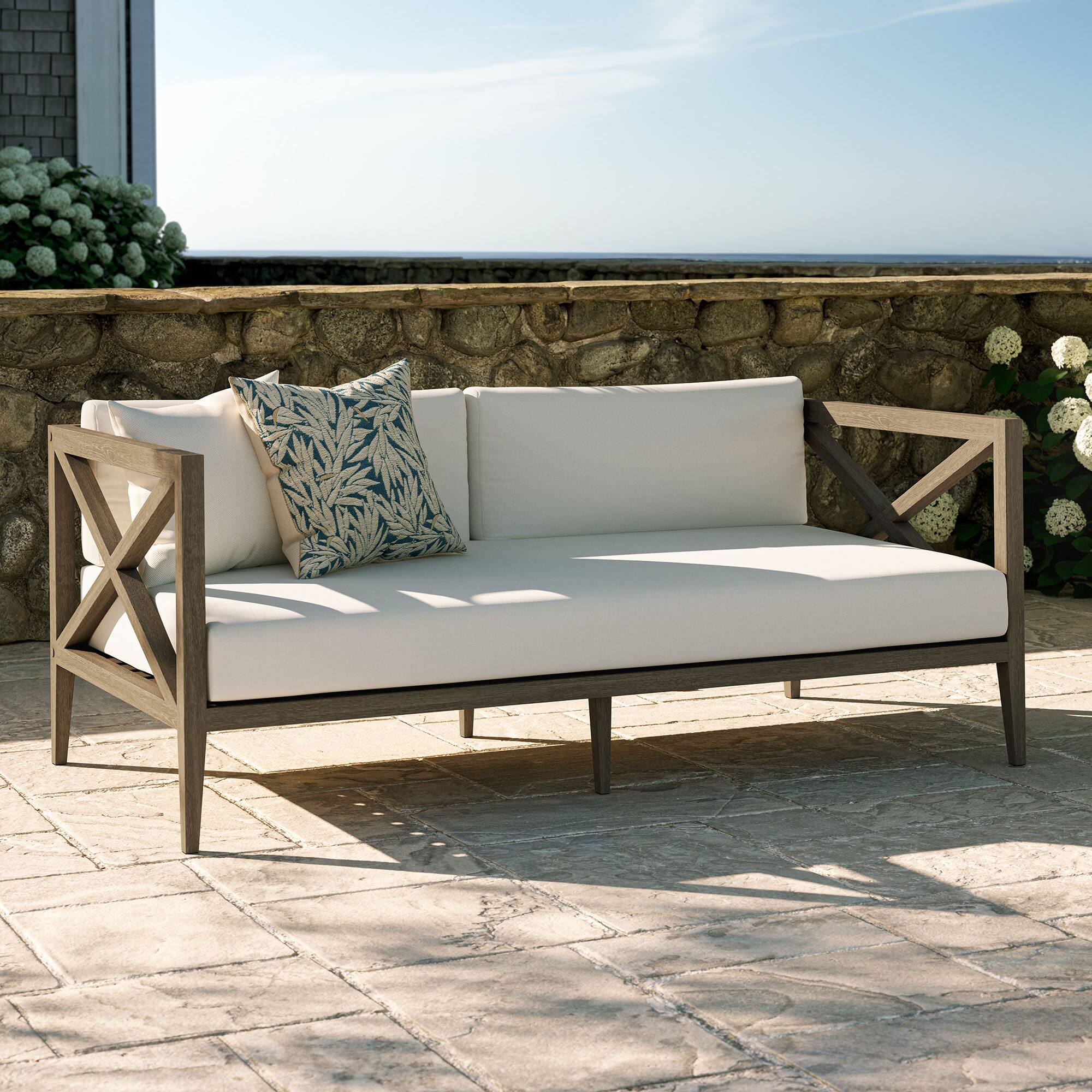 Alt View 7. Modway - Northlake Outdoor Patio Teak Loveseat by Modway - Weathered Gray White.