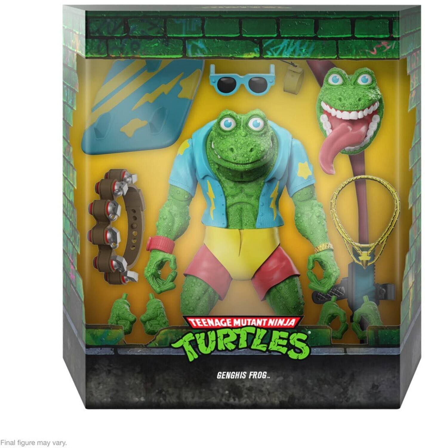 TEENAGE MUTANT NINJA TURTLES  
GENGHIS FROG.  

Final figure may vary.