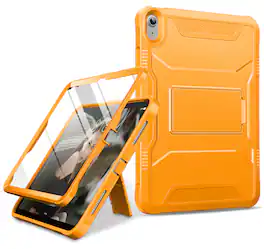 DTTO - Shockproof Case for iPad 11-inch (2025) & 10.9-inch (2022) with Built-in Screen Protector, Full Body Protective Cover - Orange