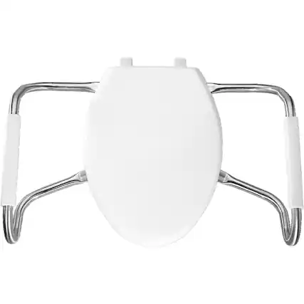 Front. BEMIS - Bemis Elongated Medic-Aid Plastic Toilet Seat in White Commercial Fastening System, DuraGuard - White.