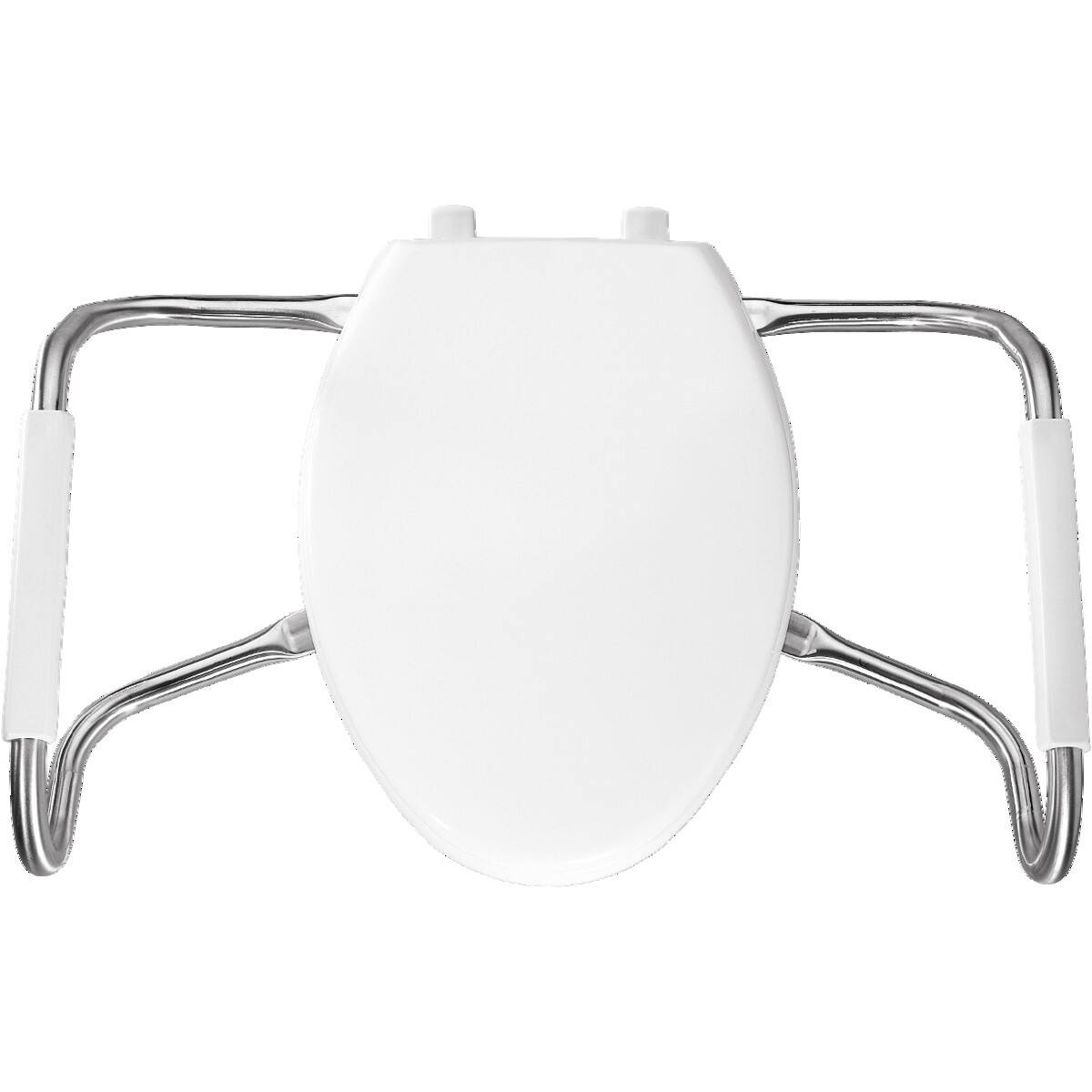 Front. BEMIS - Bemis Elongated Medic-Aid Plastic Toilet Seat in White Commercial Fastening System, DuraGuard - White.