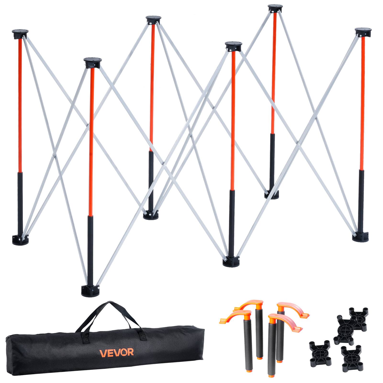 Front. VEVOR - Portable Folding Workstand, 4.16 x 2.18 ft Collapsible Workbench, 2500 lbs Weight Capacity - Orange.