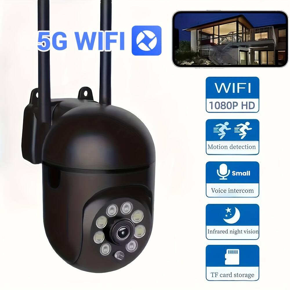 5G WIFI  
WIFI  
1080P HD  
Motion detection  
Small Voice intercom  
Infrared night vision  
TF card storage