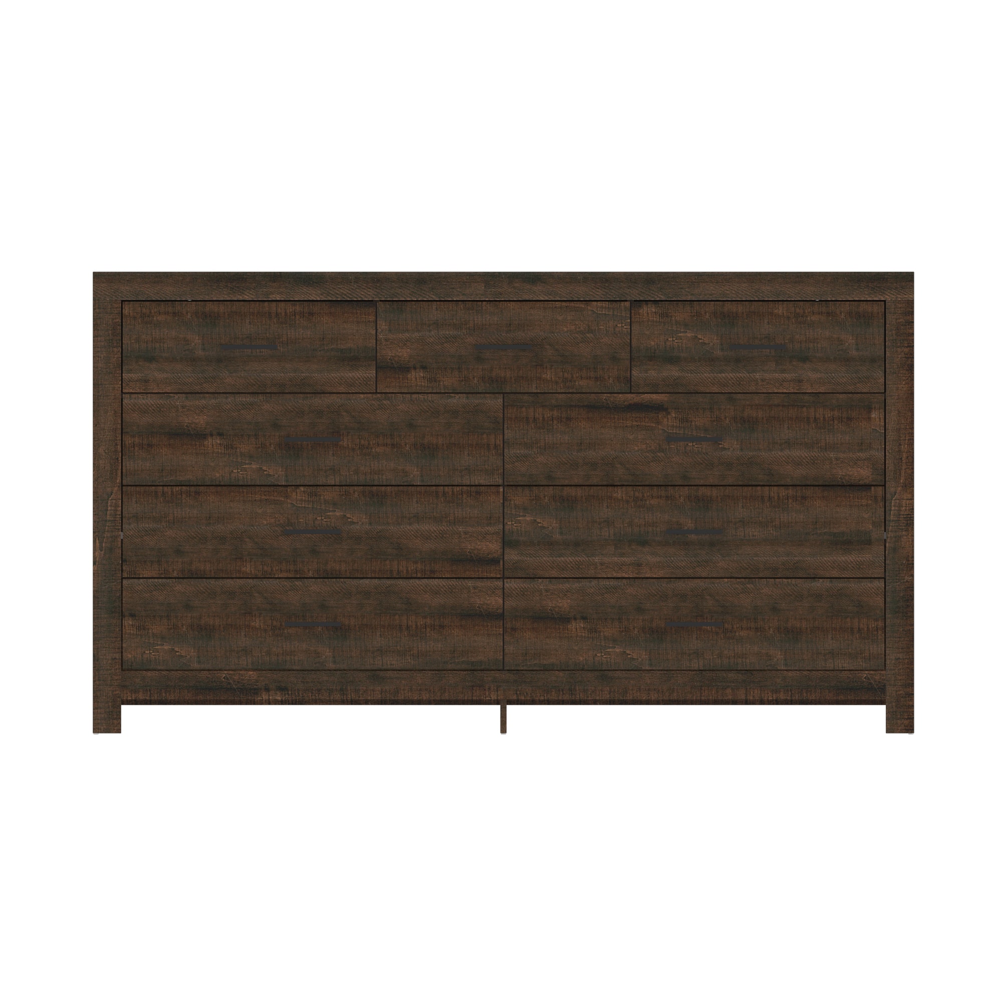 Famapy - Horizontal Dresser - Minimalist Modern 9-Drawers Cabinet for Home Storage - Brown