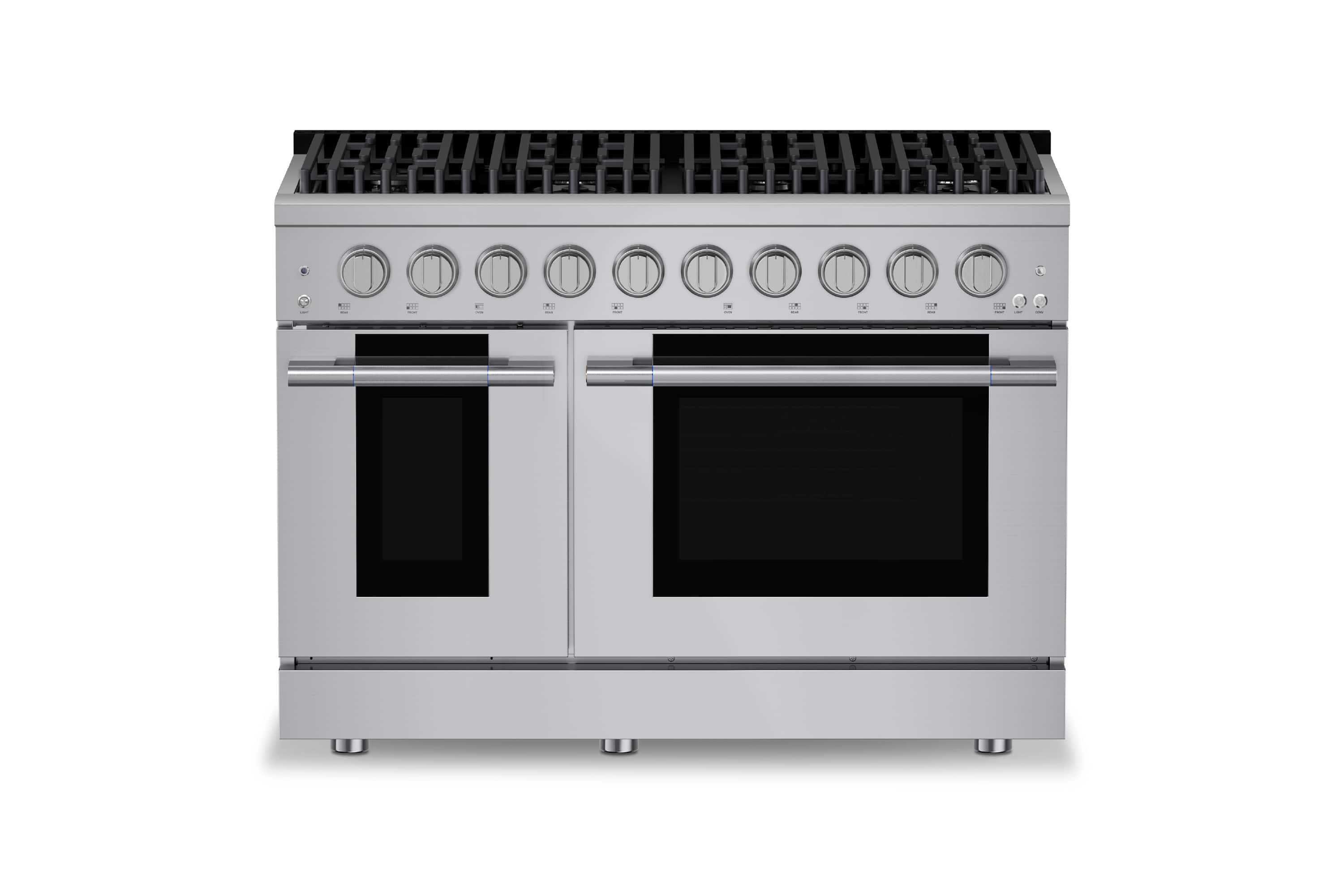 Hauslane - HausPro 48 in. 8 Burners (20,000 BTU) Freestanding Dual Fuel Range - Stainless Steel