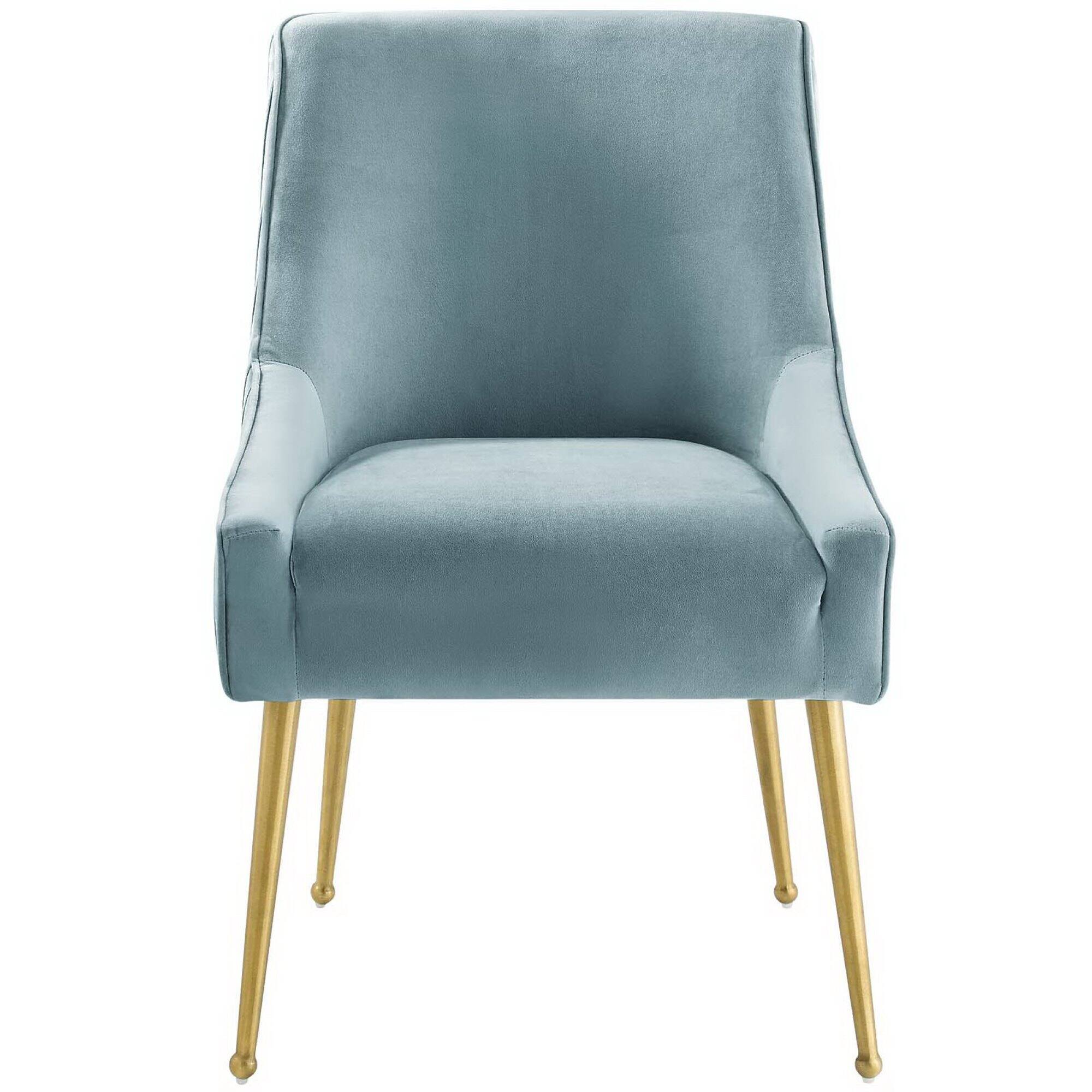 Back. Modway - Discern Pleated Back Upholstered Performance Velvet Dining Chair by Modway - Blue.