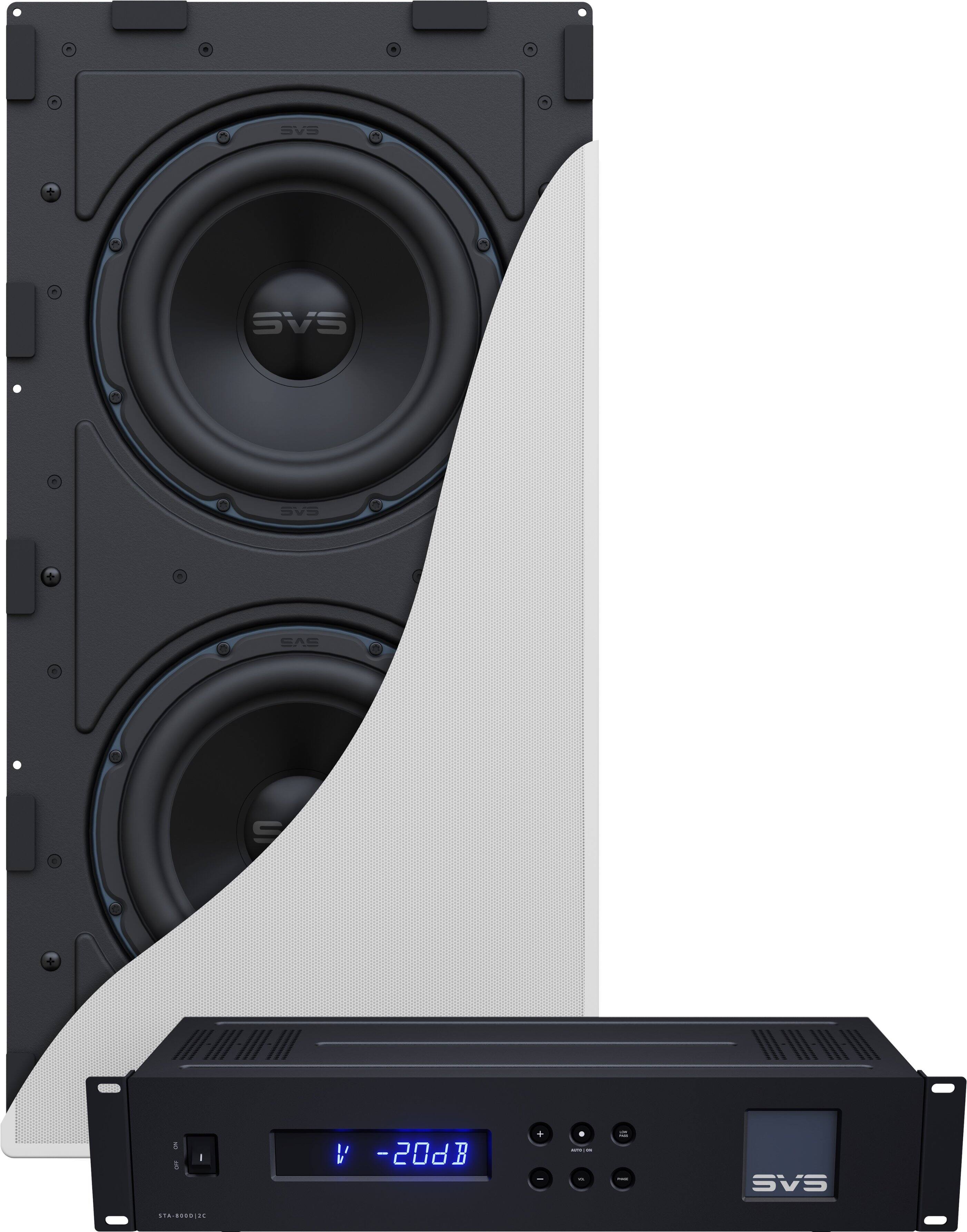 SVS - 3000 In-Wall 9" 800 W Powered Subwoofer - Black/White