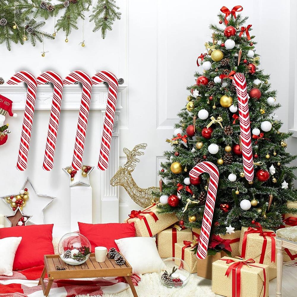 Alt View 1. PARKER SLATER - 20-Pc 35" Inflatable Candy Canes – Cute Outdoor Christmas Yard Decor - Red + White.