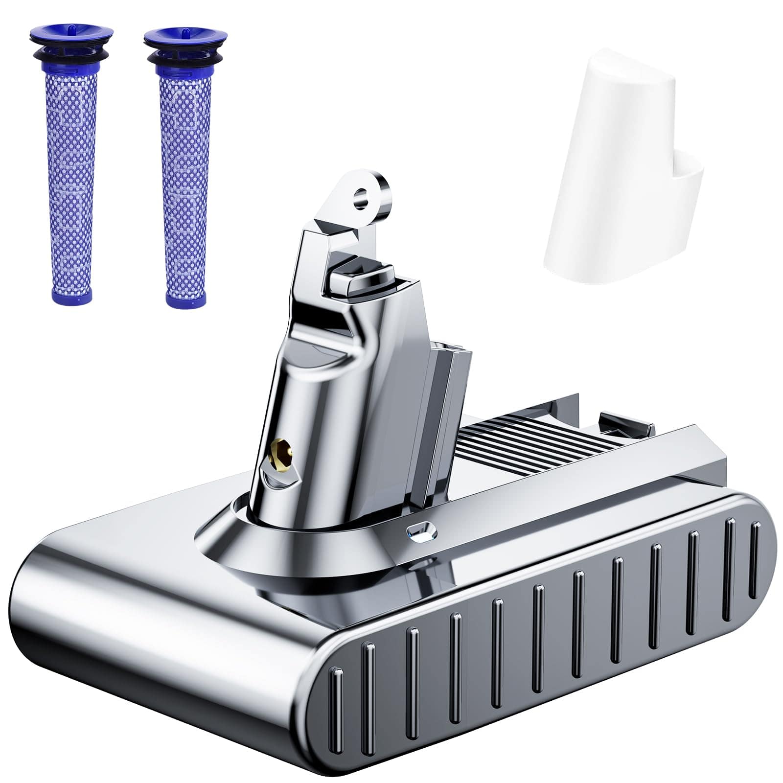 Simple Plus+ - V6 Battery Compatible with Dyson SV03 SV04 SV09 DC58 DC59 DC62, Fits Animal Absolute Motorhead Stick Vacuum, 2 Filters