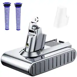 Simple Plus+ - V6 Battery Compatible with Dyson SV03 SV04 SV09 DC58 DC59 DC62, Fits Animal Absolute Motorhead Stick Vacuum, 2 Filters