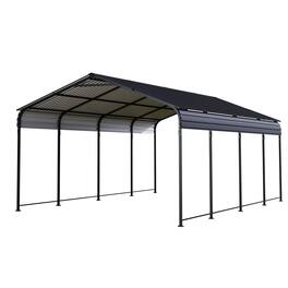 Mondawe - 12x20 FT Heavy Duty Metal Carport With Galvanized Steel Roof and Enhanced Base - Gray