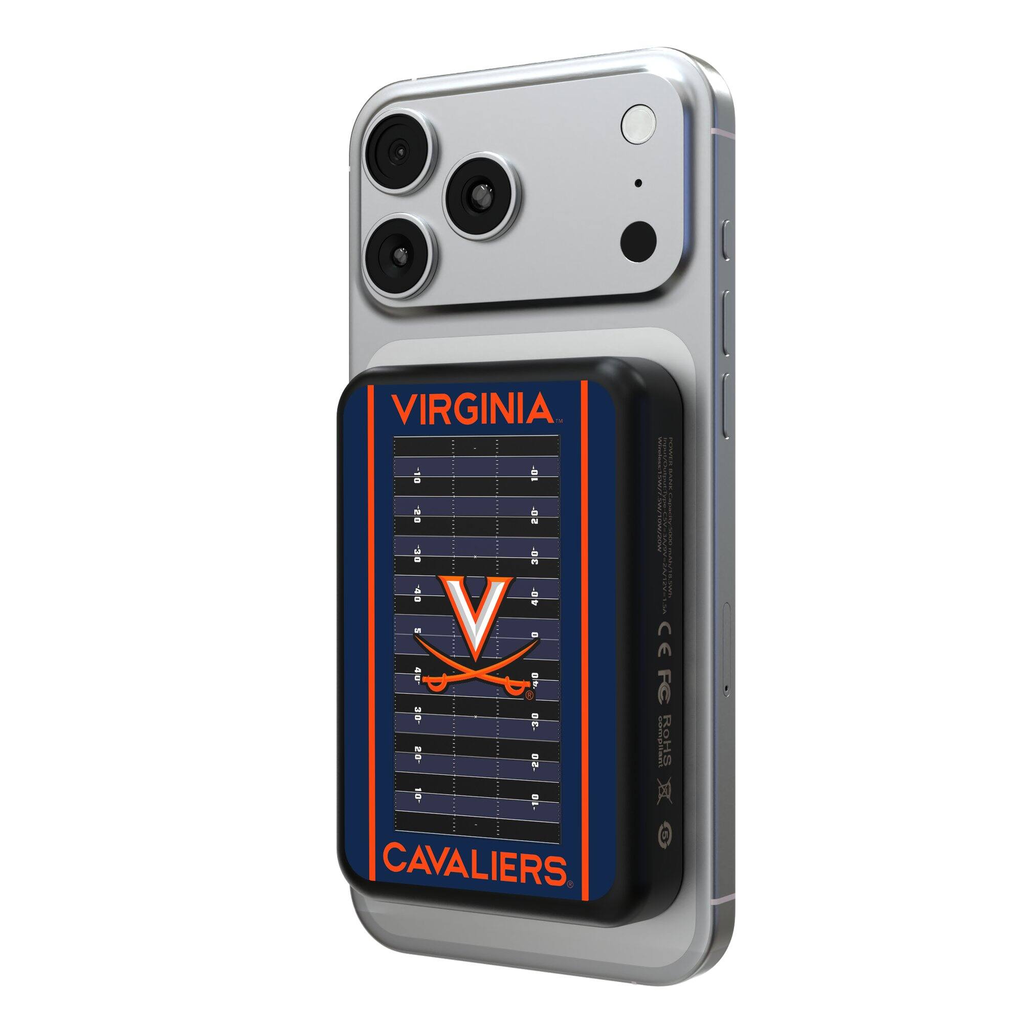 Keyscaper - Virginia Cavaliers Field Wireless Power Bank - Multicolor