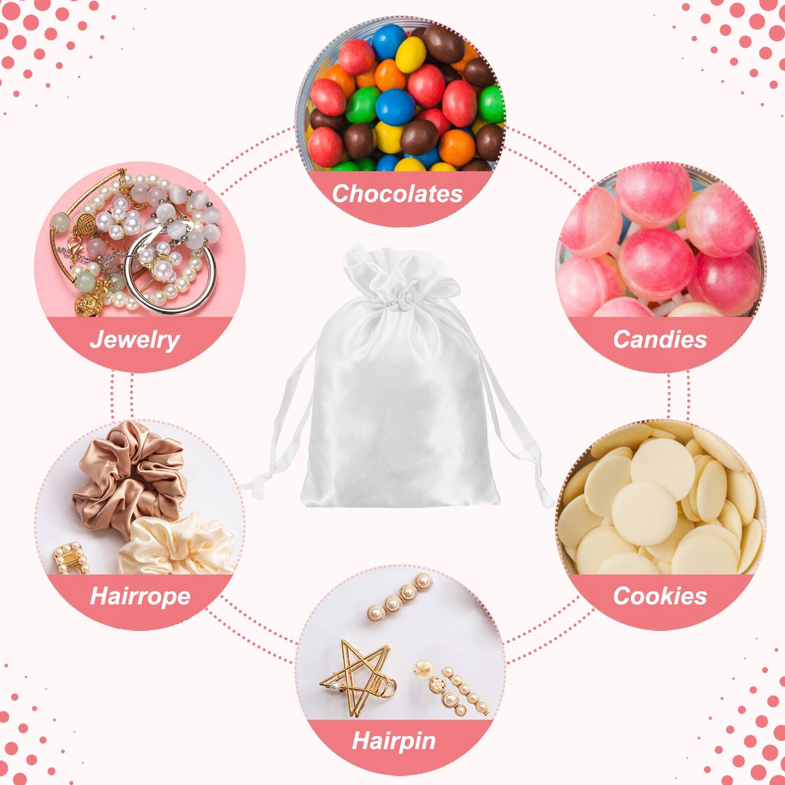 Chocolates, Jewelry, Candies, Hairrope, Cookies, Hairpin