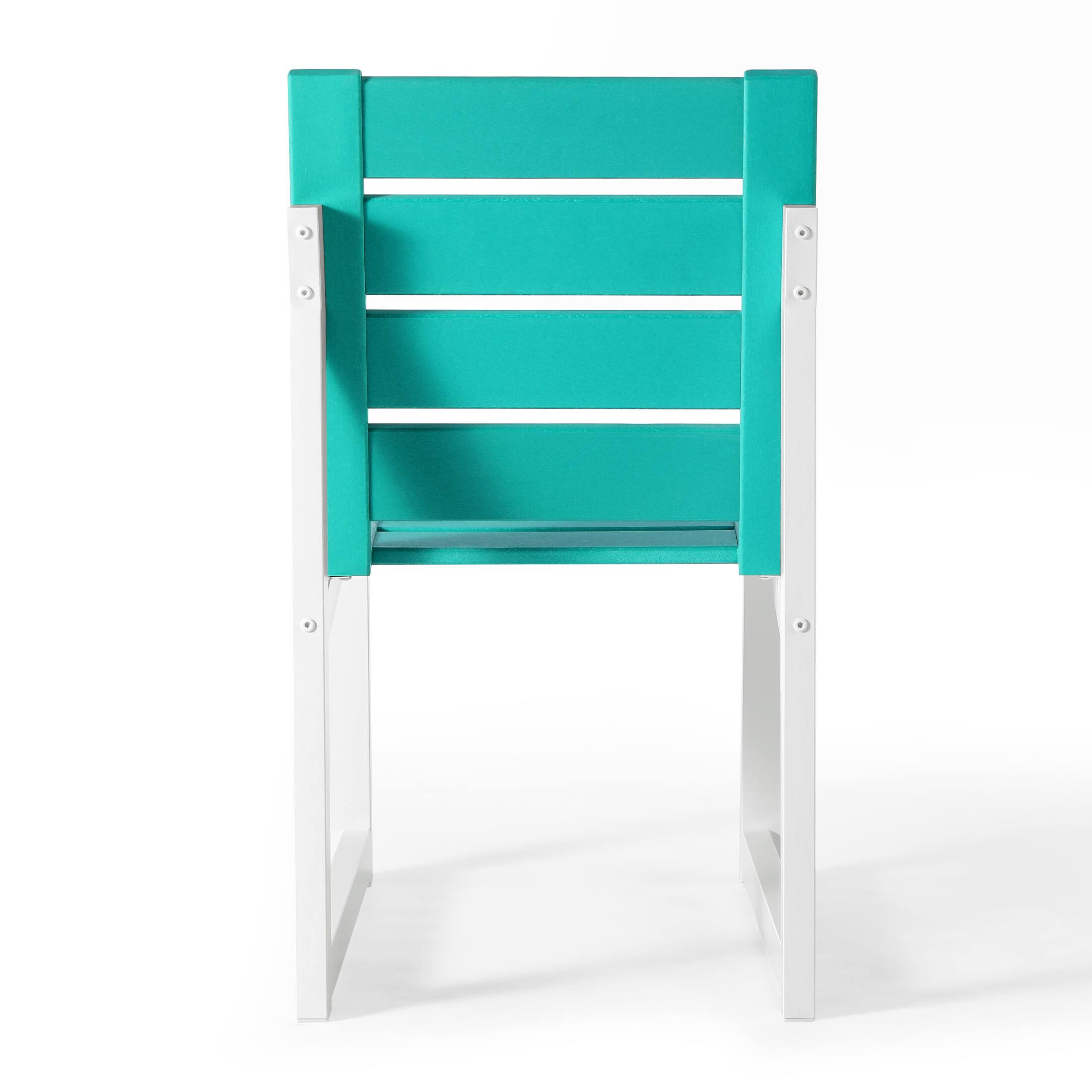 Alt View 1. WestinTrends - WestinTrends Cape May HDPE Outdoor Patio Dining Side Chair - Turquoise.