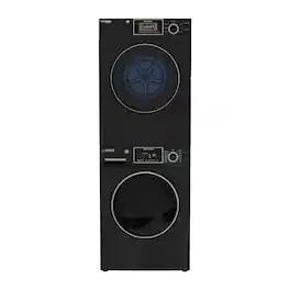 Equator - 24 in 110V Direct Line EW 826 Washer 1.62 cf+ ED 866 DL SENSOR Vented Dryer 3 cf Stacked/Side by Side - Black