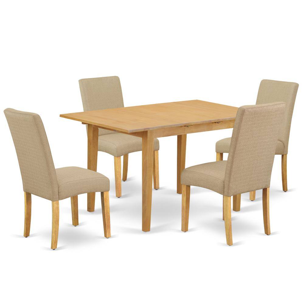 Back. East West Furniture - Dining Room Set Oak - Brown.