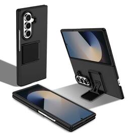 Dteck - Case for Samsung Galaxy Z Fold 7 Built-in Foldable Kickstand Slim Fit Non-Slip Shockproof Rugged Cover - Black