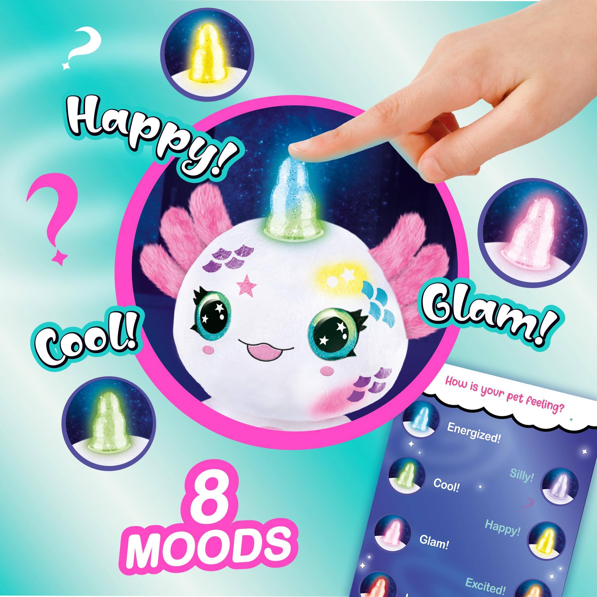 Happy!  
Cool!  
Glam!  
How is your pet feeling?  
Energized!  
Silly!  
Happy!  
Cool!  
Glam!  
Excited!