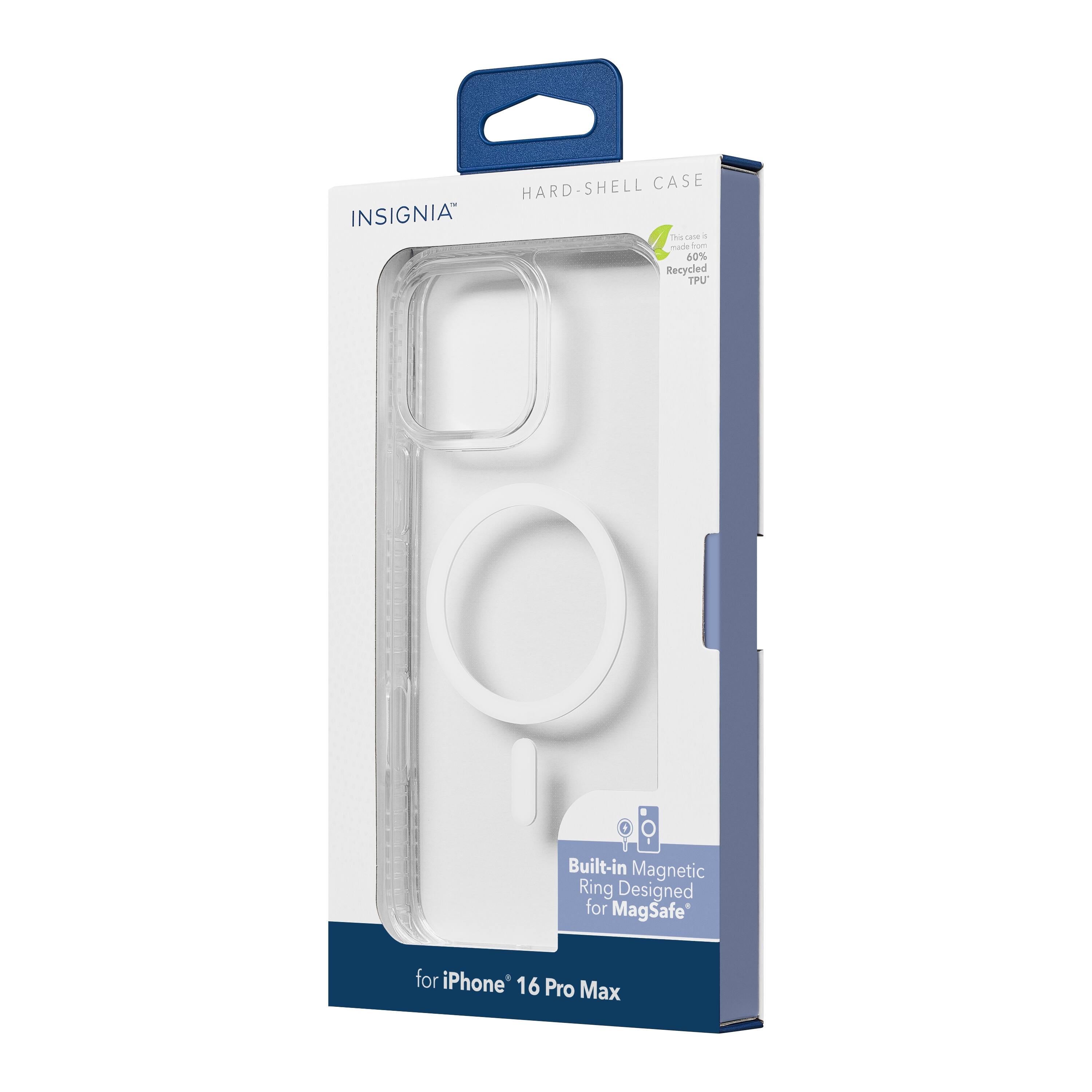INSIGNIA HARD-SHELL CASE  
50% Recycled TPU  
Built-in Magnetic Ring Designed for MagSafe  
for iPhone 16 Pro Max