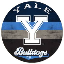 Jardine - Yale Bulldogs 20'' x 20'' Retro Logo Circle Sign - Navy