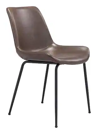 Front. Hivvago - Byron Dining Chair (Set of 2) Brown - Brown.