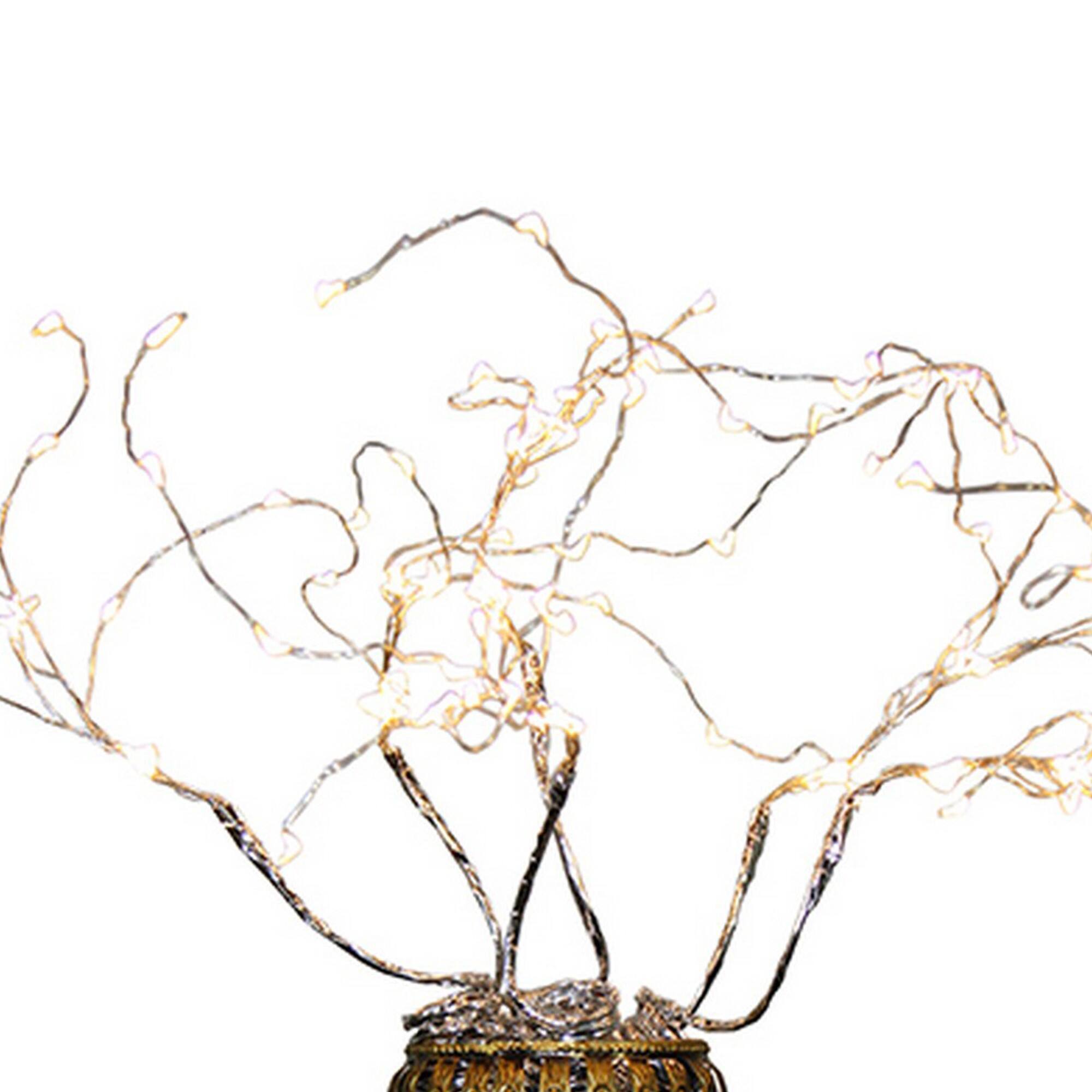 Angle. Manhattan Lane - Tree Table Lamp with Aluminum Wire and Multiple LED - White.