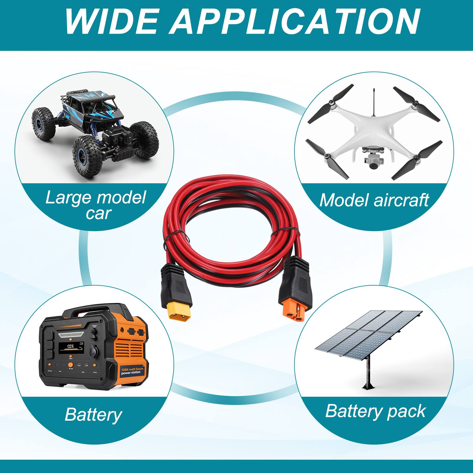 WIDE APPLICATION

Large model car  
Model aircraft  
Battery  
Battery pack