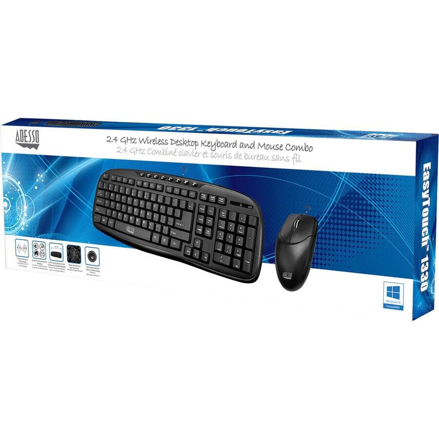 ADESSO  
2.4 GHz Wireless Desktop Keyboard and Mouse Combo  
2.4 GHz Combine clavier et souris de bureau sans fil  

EasyTouch 1330  

Windows Compatible