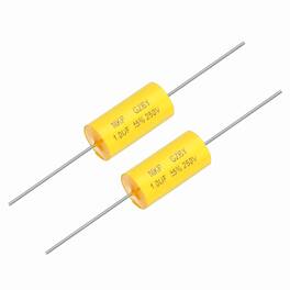 Unique Bargains - 2pcs 1uf Frequency Divider Capacitor, 250V Axial Audio Speaker Crossover MKP Film Capacitor - Yellow