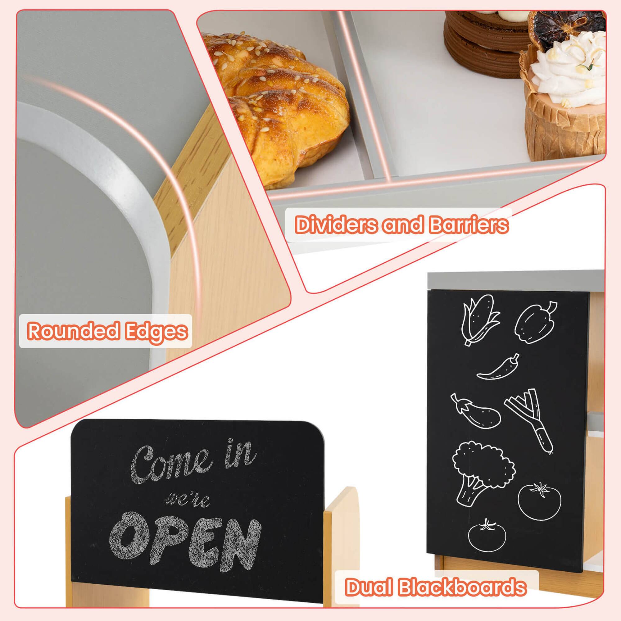 - Dividers and Barriers
- Rounded Edges
- Come in, we're OPEN
- Dual Blackboards