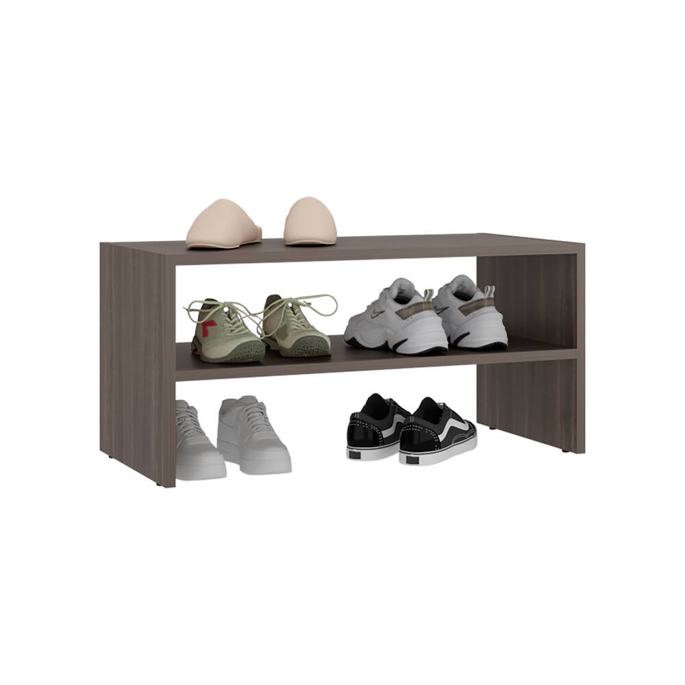 Alt View 1. Loheer - Loheer Compact Modern Shoe Organizer with 3 Doors, Grey Particle Board, 28.3 Inch Wide - Grey.