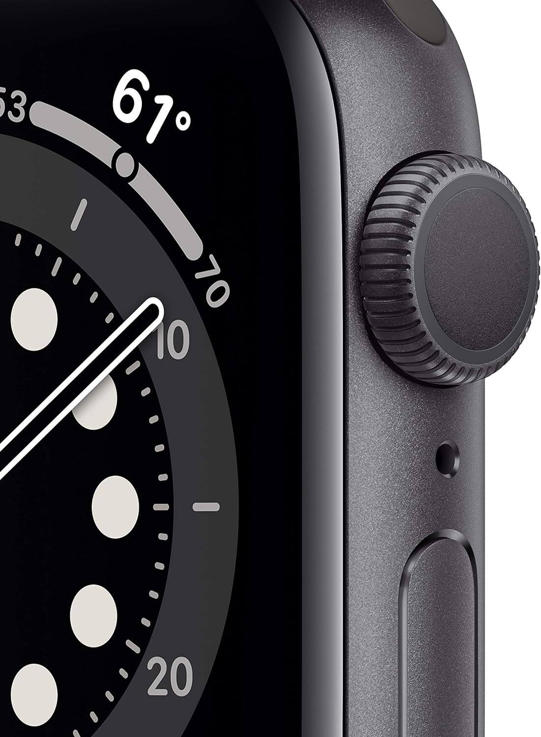 Angle. Apple - Refurbished Watch Series 6 Aluminum 44mm A2292 (GPS Only, No Cellular) - Space Gray.