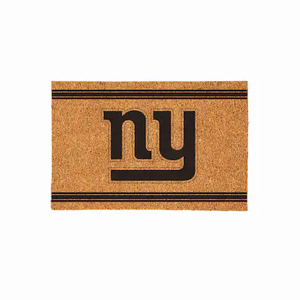 Front. Evergreen Enterprises - New York Giants 24" x 36" Outdoor Monochrome Team Logo Coir Mat - Brown.