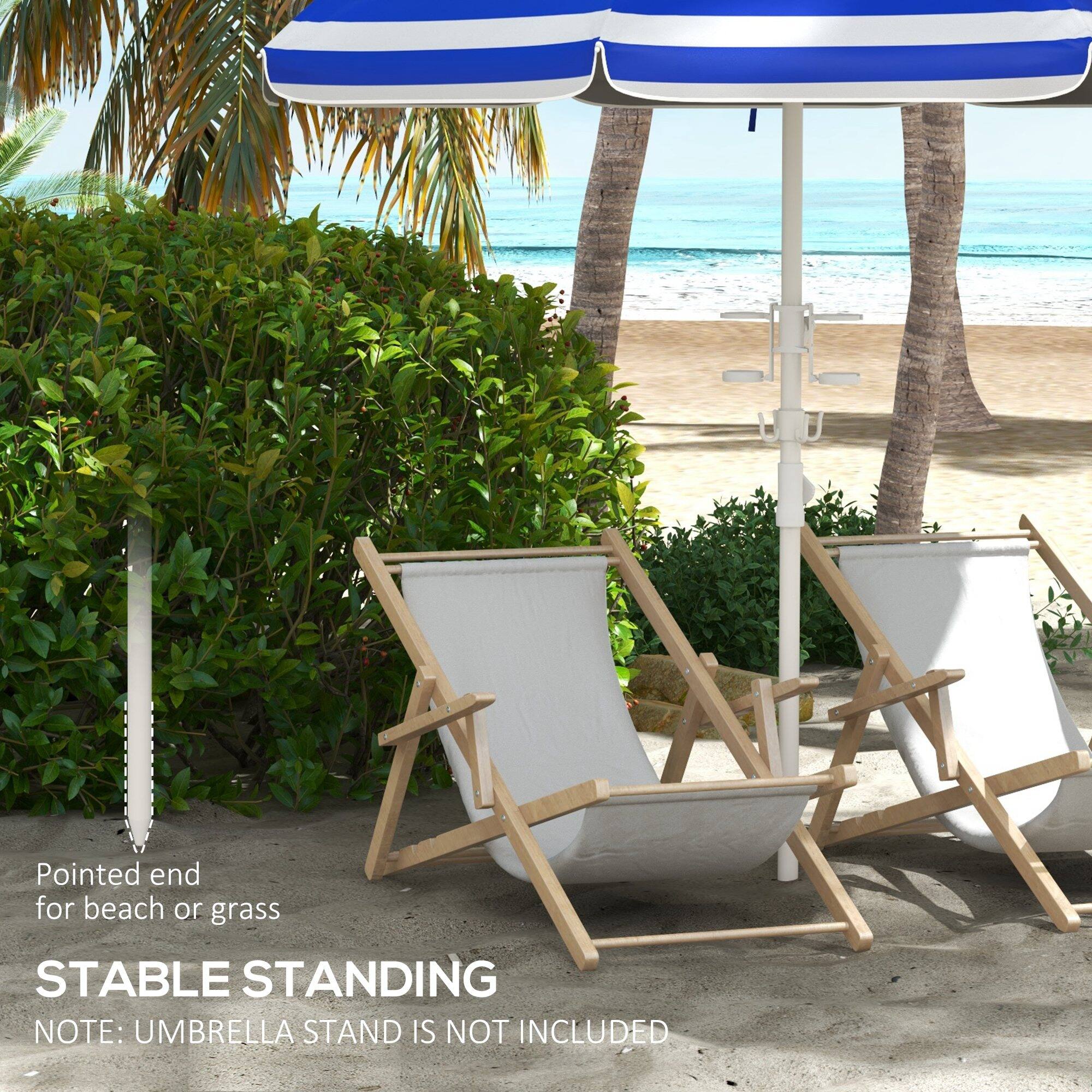 Pointed end for beach or grass

STABLE STANDING

NOTE: UMBRELLA STAND IS NOT INCLUDED
