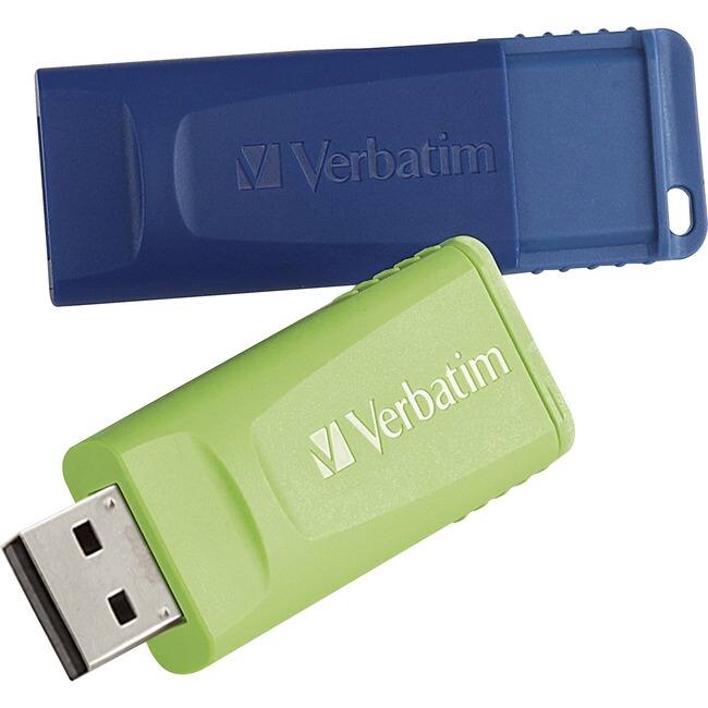 Verbatim - 64GB Store 'n' Go USB Flash Drive - 2pk - Blue, Green - 64GB - 2pk - Blue, Green - Blue,Green