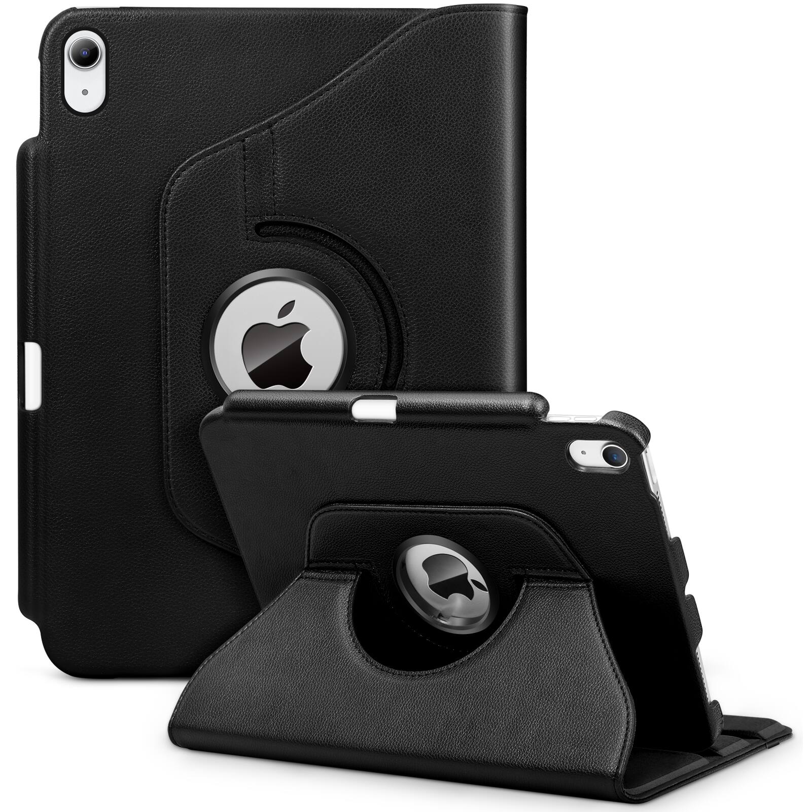 Front. DTTO - Rotating Case for iPad A16 11-inch 2025 and iPad 10th Generation 10.9 Inch 2022,360 Degree Rotating Protective Stand - Black.