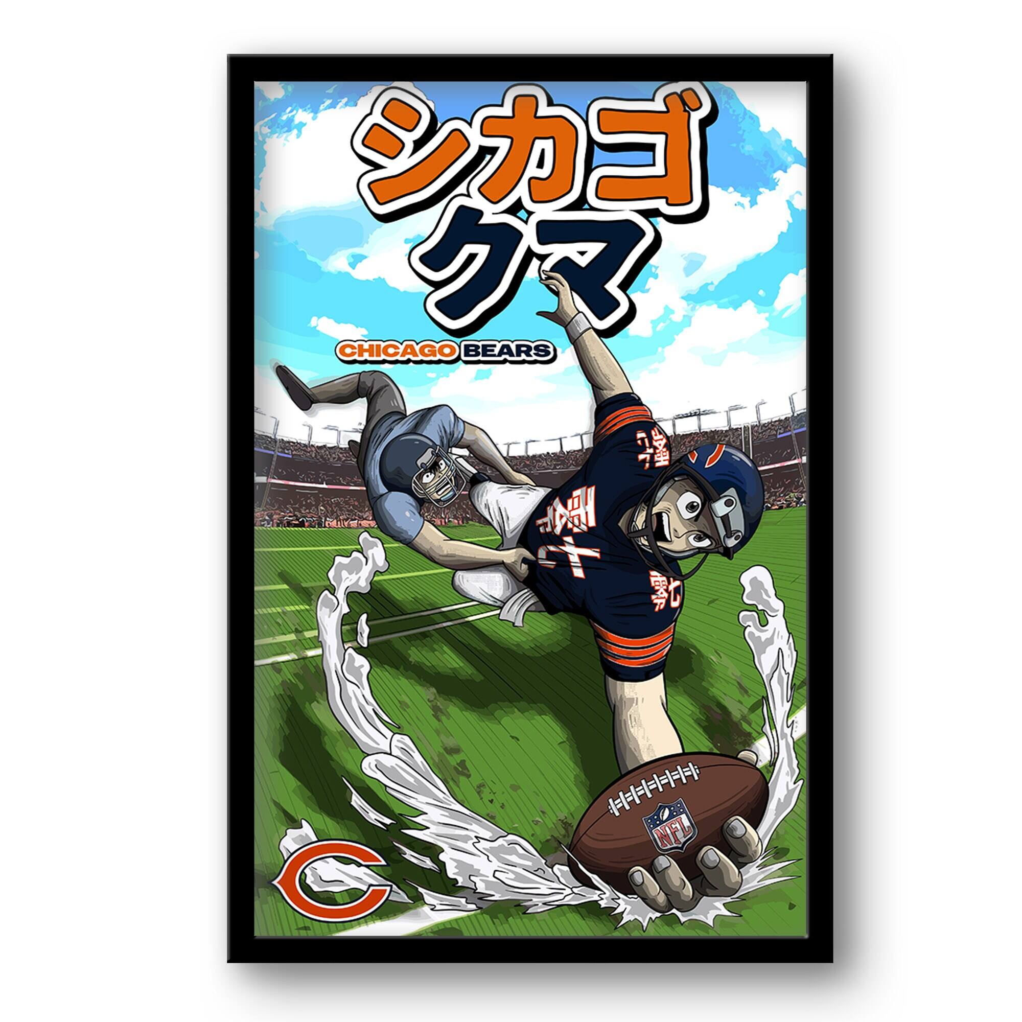 Chicago Bears 14" x 20" Framed Anime Art Print