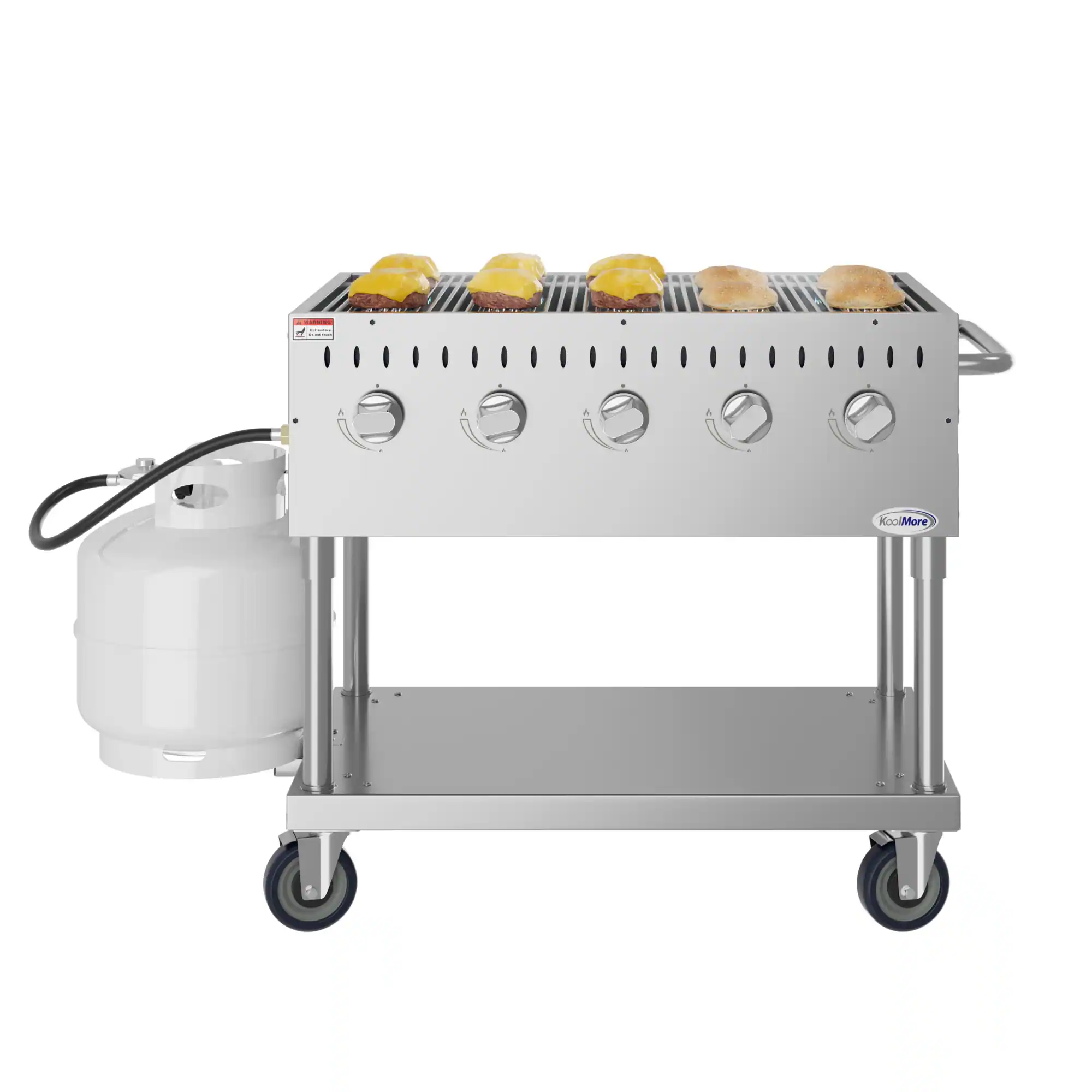 Front. Koolmore - 36 in. Commercial Mobile Outdoor Grill in Stainless Steel (KM-CGM-36) - Stainless Steel.