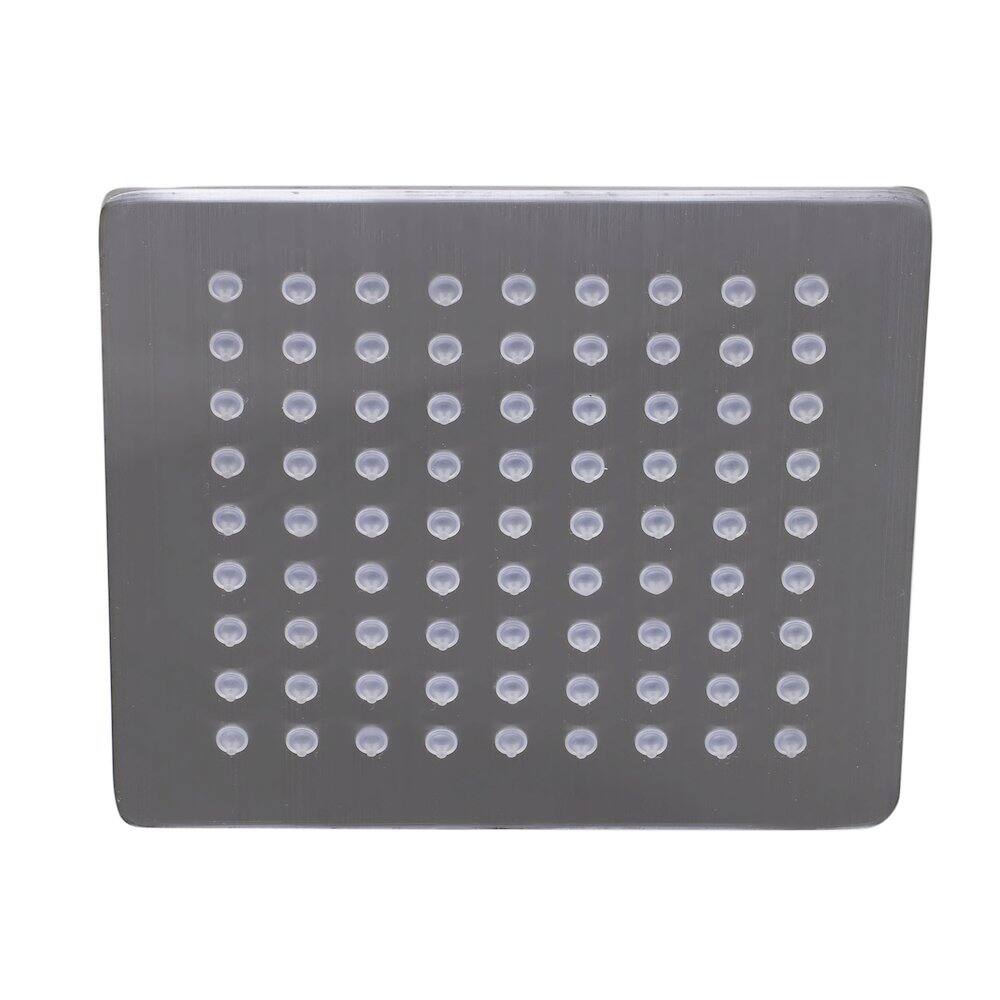 Angle. Alfi - Solid Brushed Stainless Steel 8" Square Ultra Thin Rain Shower Head - Stainless Steel.