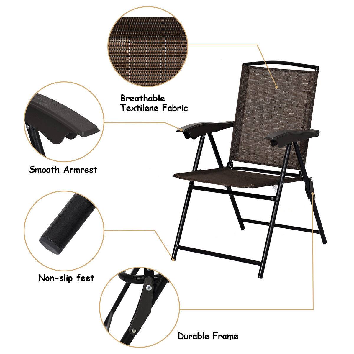 - Breathable Textilene Fabric
- Smooth Armrest
- Non-slip feet
- Durable Frame