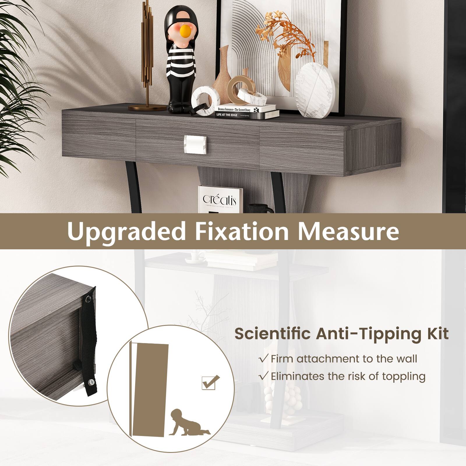 kes - Te boche un - E | cralis - Upgraded Fixation Measure Scientific Anti-Tipping Kit Firm attachment to the wall Eliminates the risk of toppling