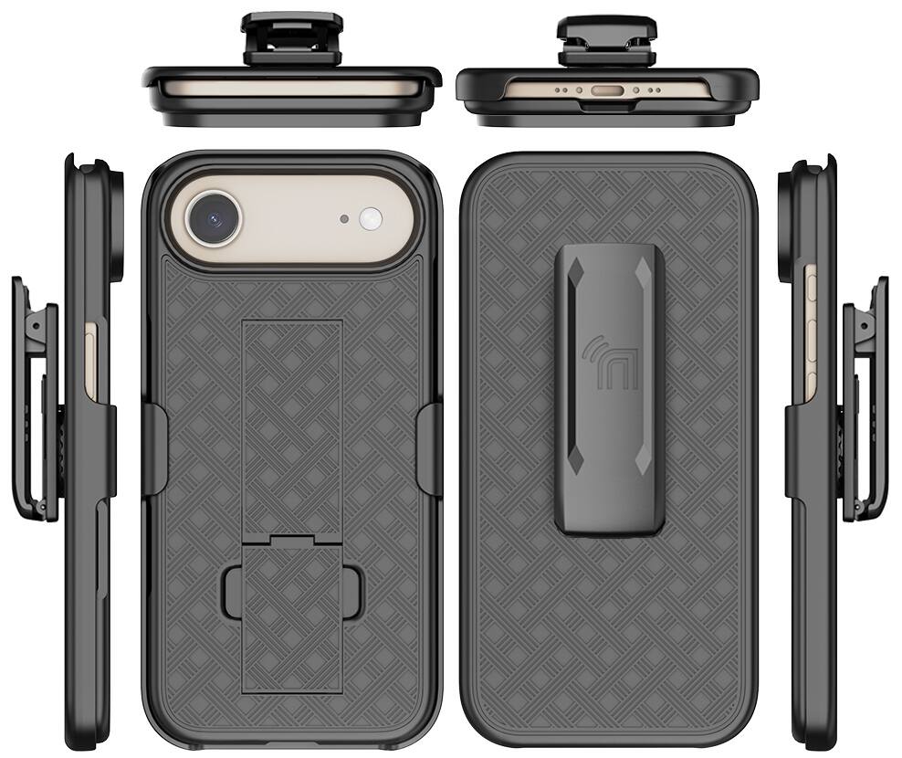 Alt View 8. Nakedcellphone - Combo for iPhone Air - Slim Case with Stand and Belt Clip Holster - Black.