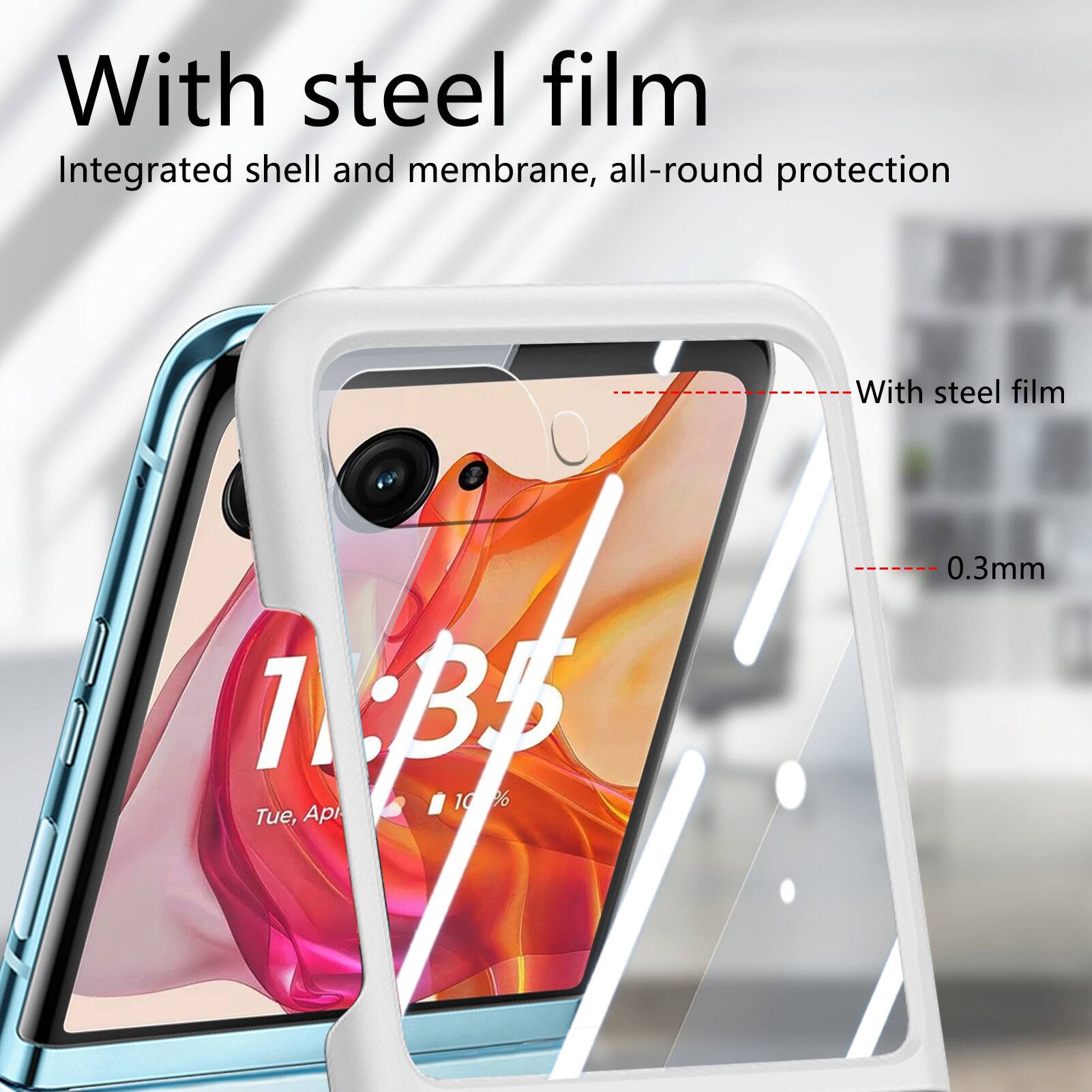 With steel film  
Integrated shell and membrane, all-round protection  

With steel film  
10%  
Tue, Apr 0.3mm