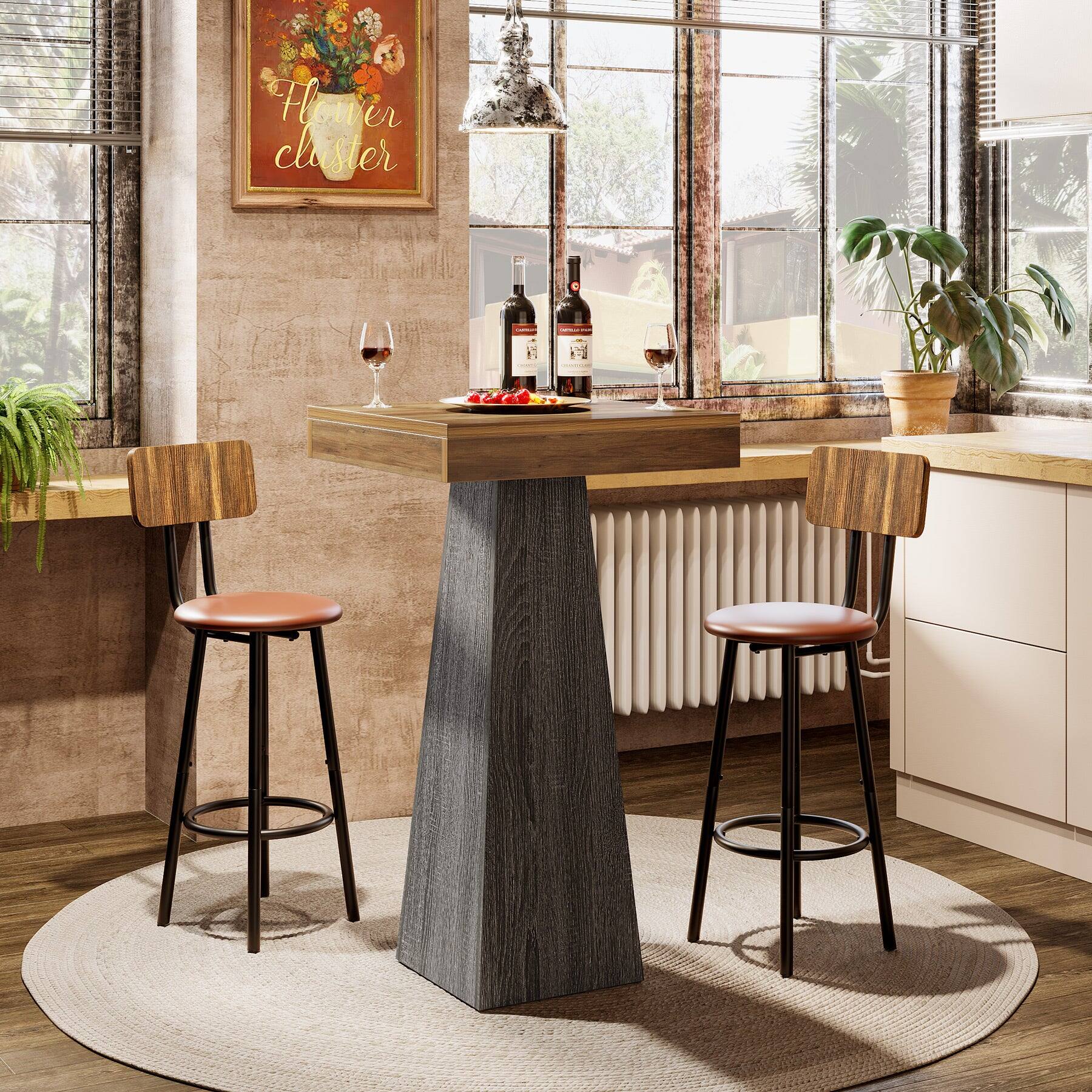 Tribesigns Bar Table with Engineered Wood Construction and Square Top ...