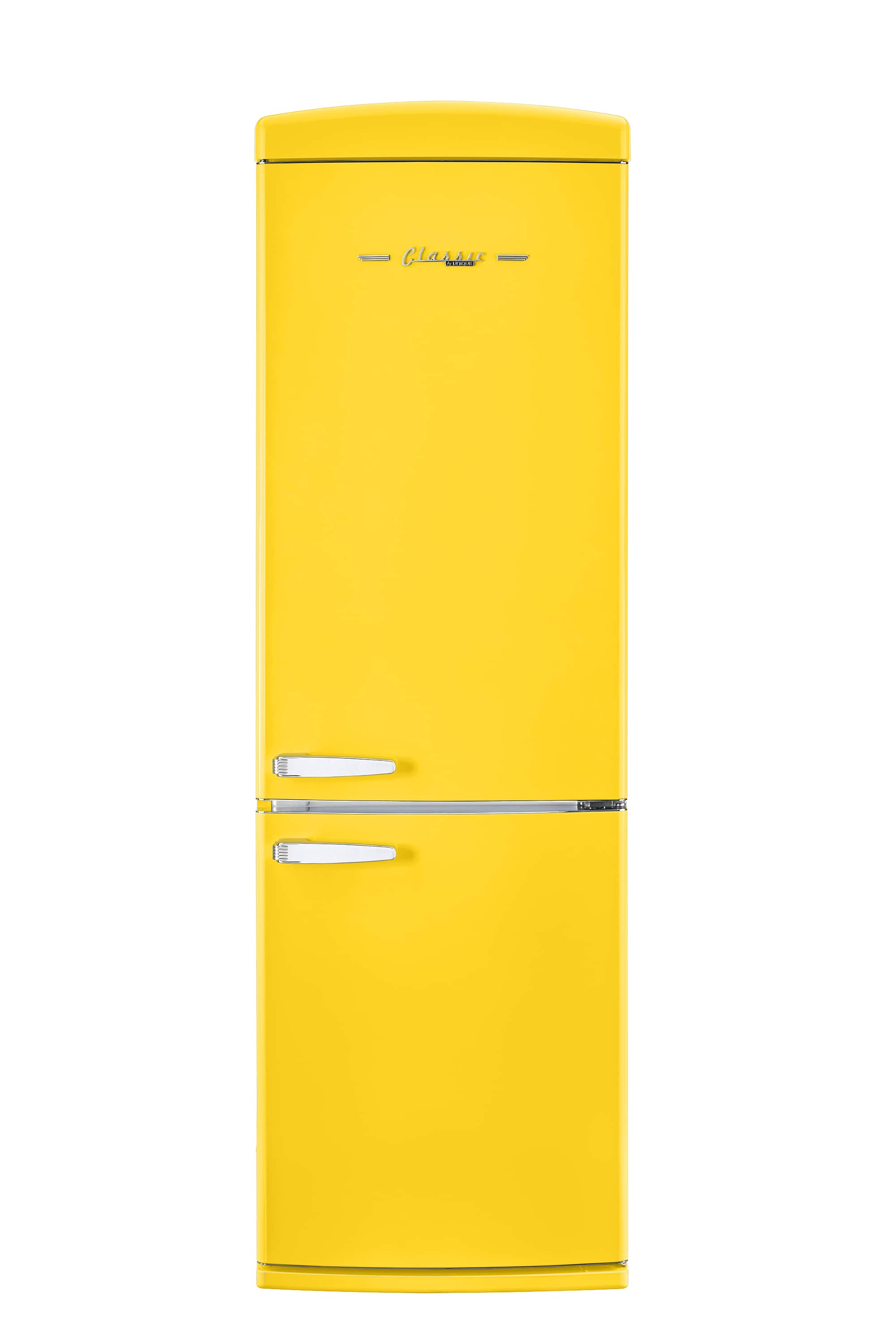 Front. Unique Appliances - Classic Retro 23.8 in 11.7 cu. ft. Frost Free Retro Bottom Freezer Refrigerator ENERGY STAR - Canary Yellow.