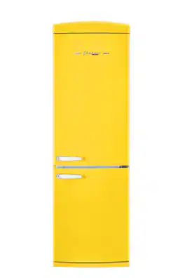 Unique Appliances - Classic Retro 23.8 in 11.7 cu. ft. Frost Free Retro Bottom Freezer Refrigerator ENERGY STAR - Canary Yellow