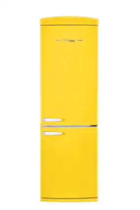 Front. Unique Appliances - Classic Retro 23.8 in 11.7 cu. ft. Frost Free Retro Bottom Freezer Refrigerator ENERGY STAR - Canary Yellow.