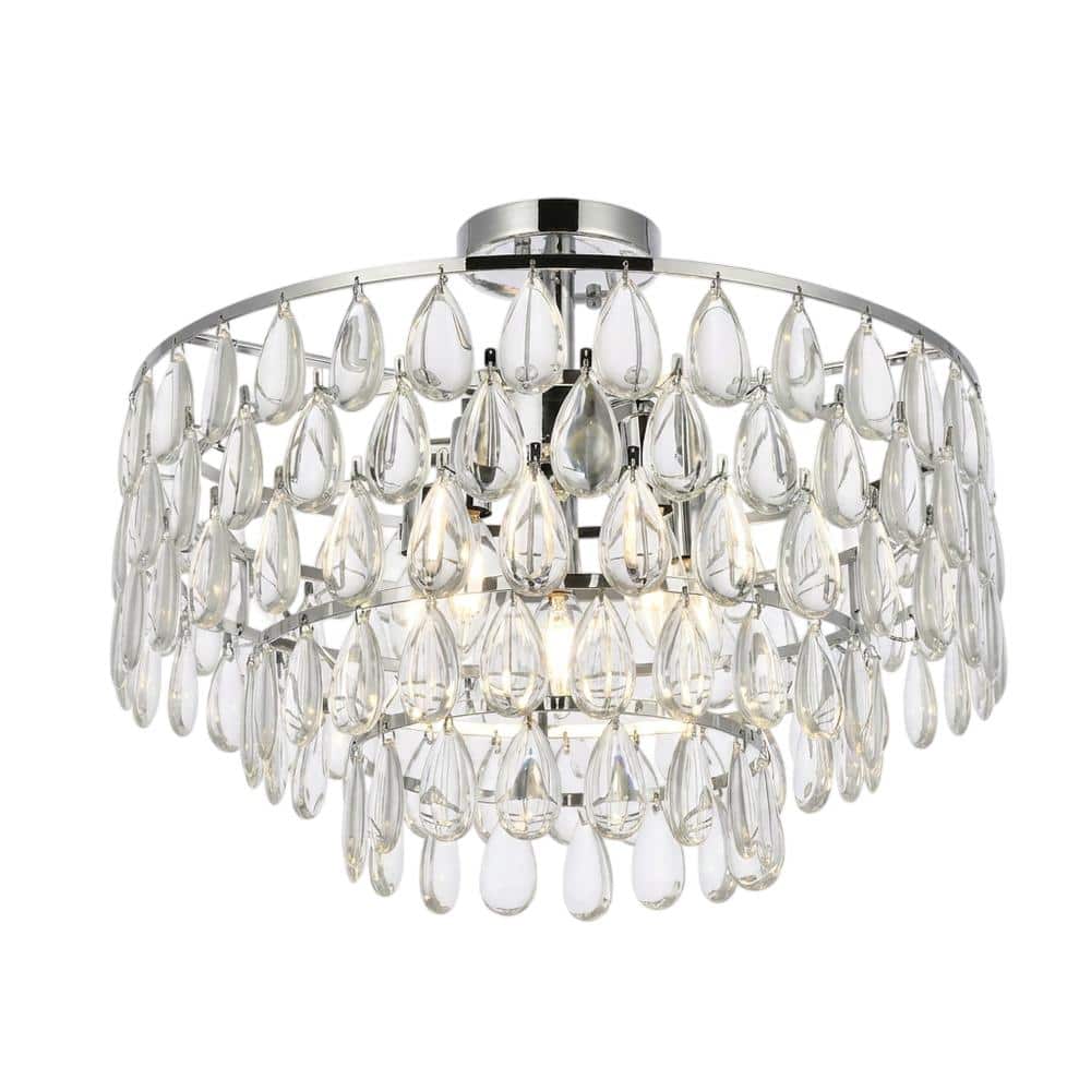 Elegant Lighting - Mila 20 inch flush mount in - Chrome