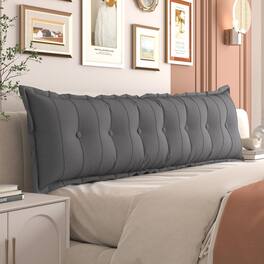 wowmax - King Headboard Pillow Backrest Pillow for Sitting in Bed - Gray